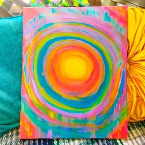Acrylic Paint on canvas Abstract pop galaxy